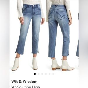 Wit &Wisdom. ‘Ab’ Solution high waist, full length, raw hem jeans